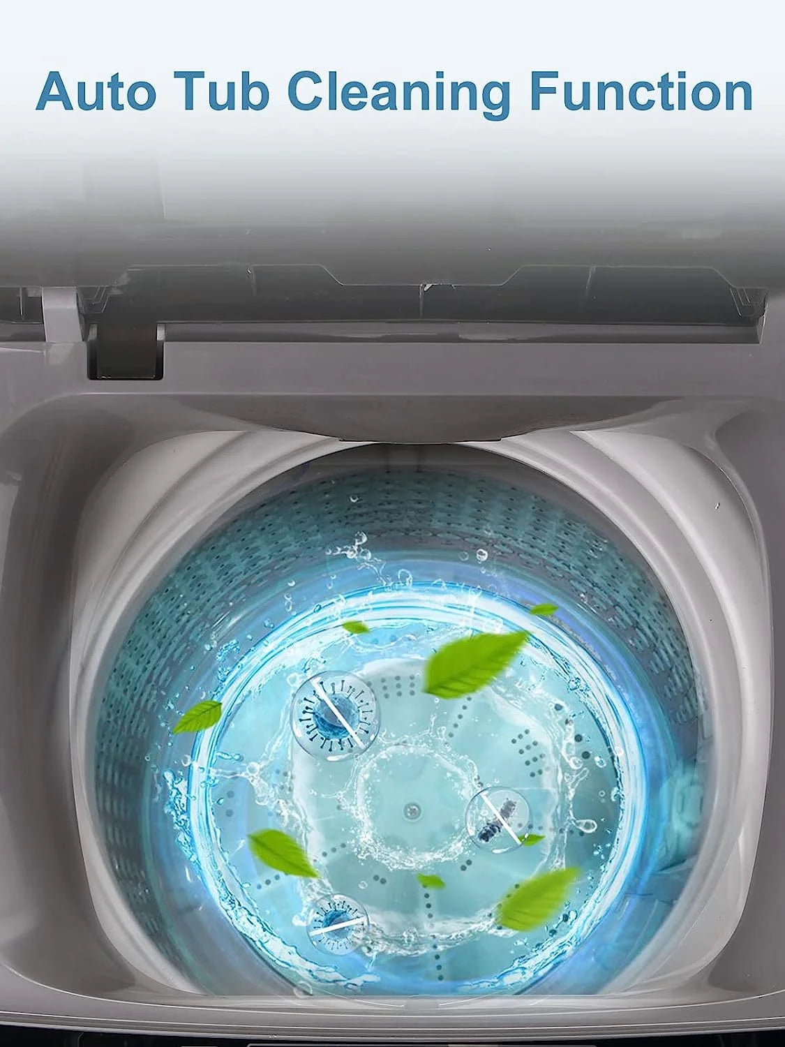 17.7 lbs Full Automatic Washing Machine with LED Display Compact Washing Machine with Drain Dump, 10 Wash Programs and 8 Water Levels Ideal for Dorms, Apartments, Grey
