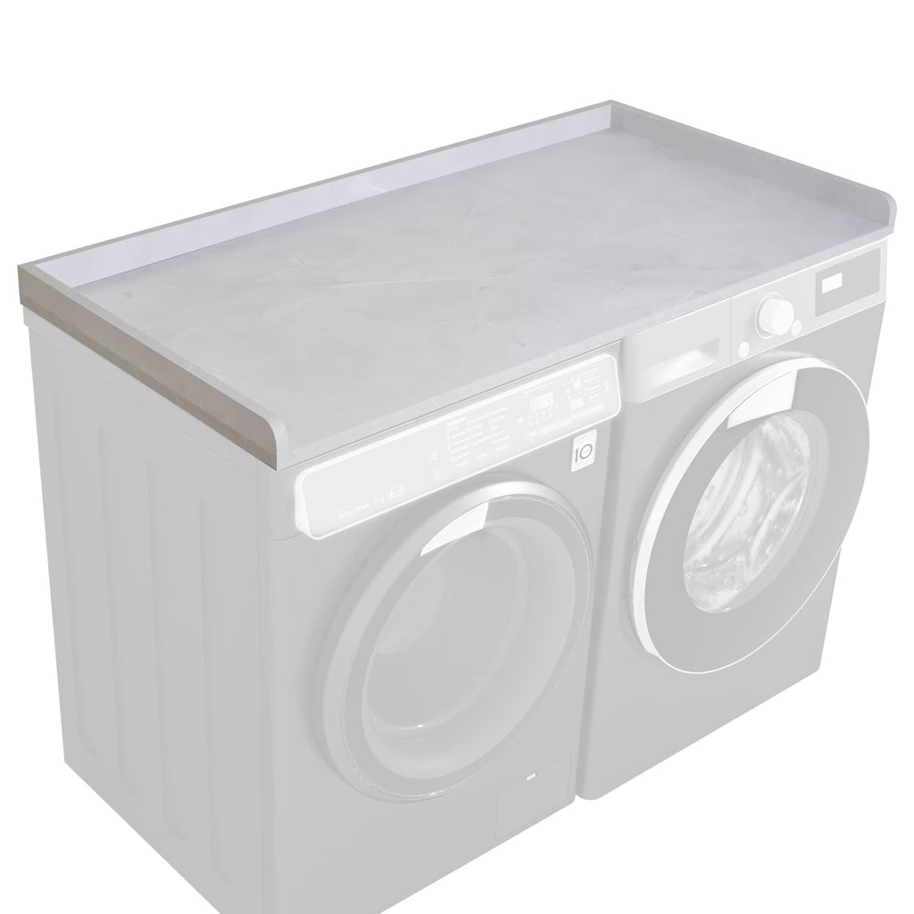 Kaboon Washer Dryer Countertop with Edge Rails, 27.5" x 54", Light Walnut