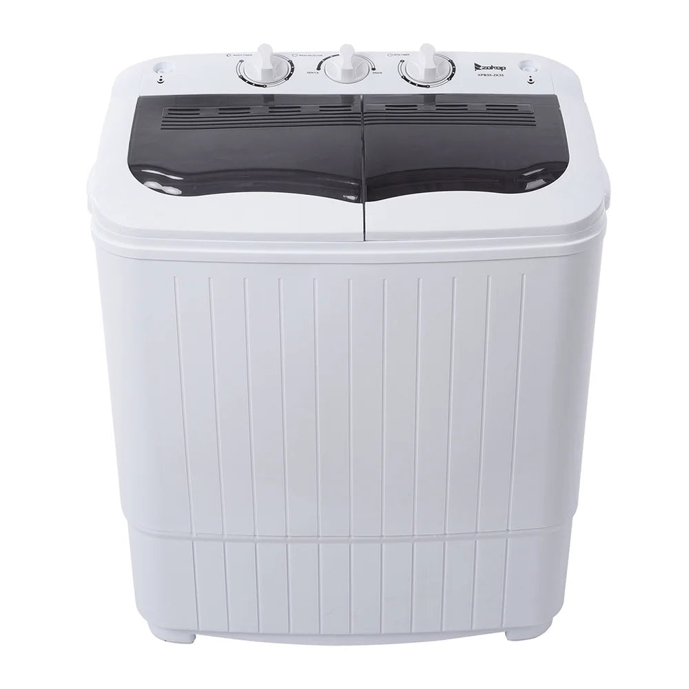 Portable Washing Machine,Compact Clothes Washing Machine, Semi Automatic Washing Machine, Mini Twin Tub Washing Machine for Apartments, Washer(7.7lbs) /Spiner(6.6lbs)