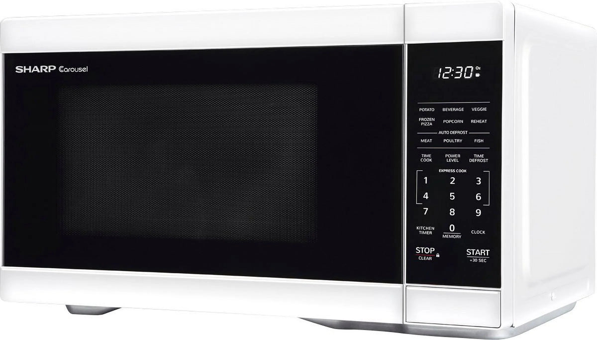 1.1 cu ft Countertop Microwave with 1000 watts and Auto Cook Features - White