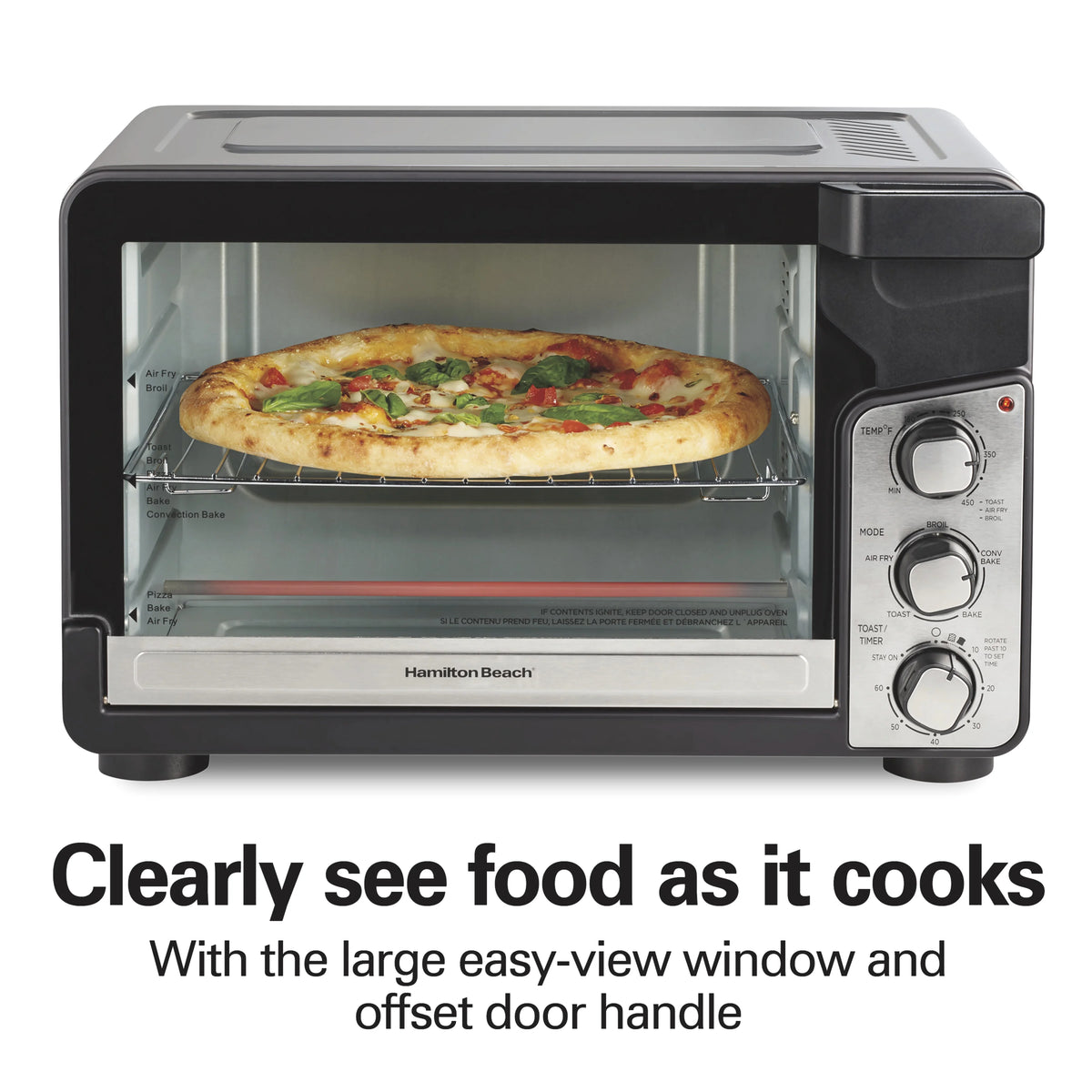 Hamilton Beach Easy View XL Toaster Oven with Sure-Crisp? Air Fry, 1750W, 6 Slice Capacity, 31460