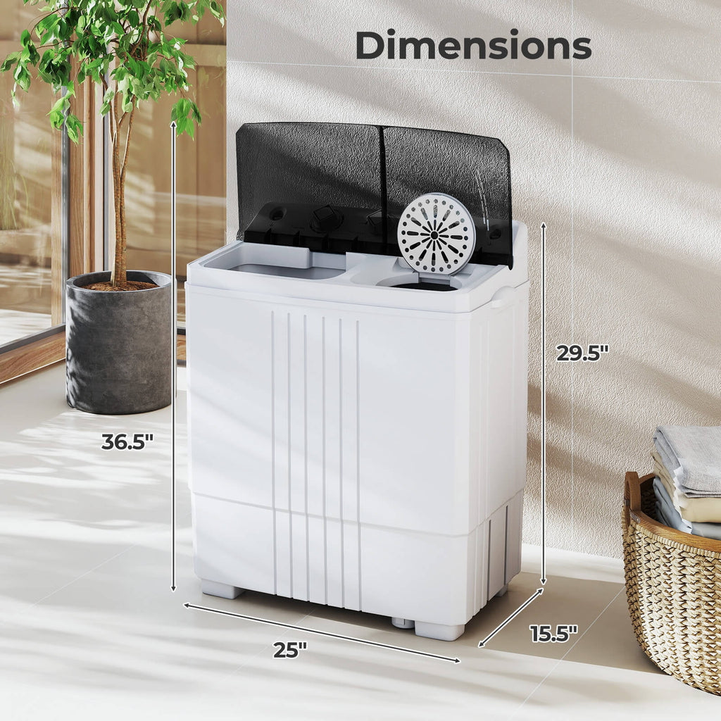 Costway Twin Tub 20Lbs Top Load Washing Machine with Gravity Drain
