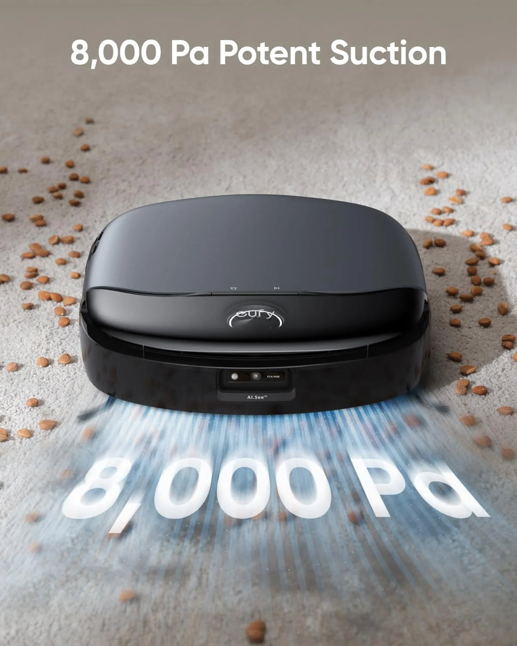 eufy S1 Robot Vacuum and Mop, All-in-One Station, Always Clean Mop, 8,000 Pa Suction, Hot Water Mop Washing, Self-Drying