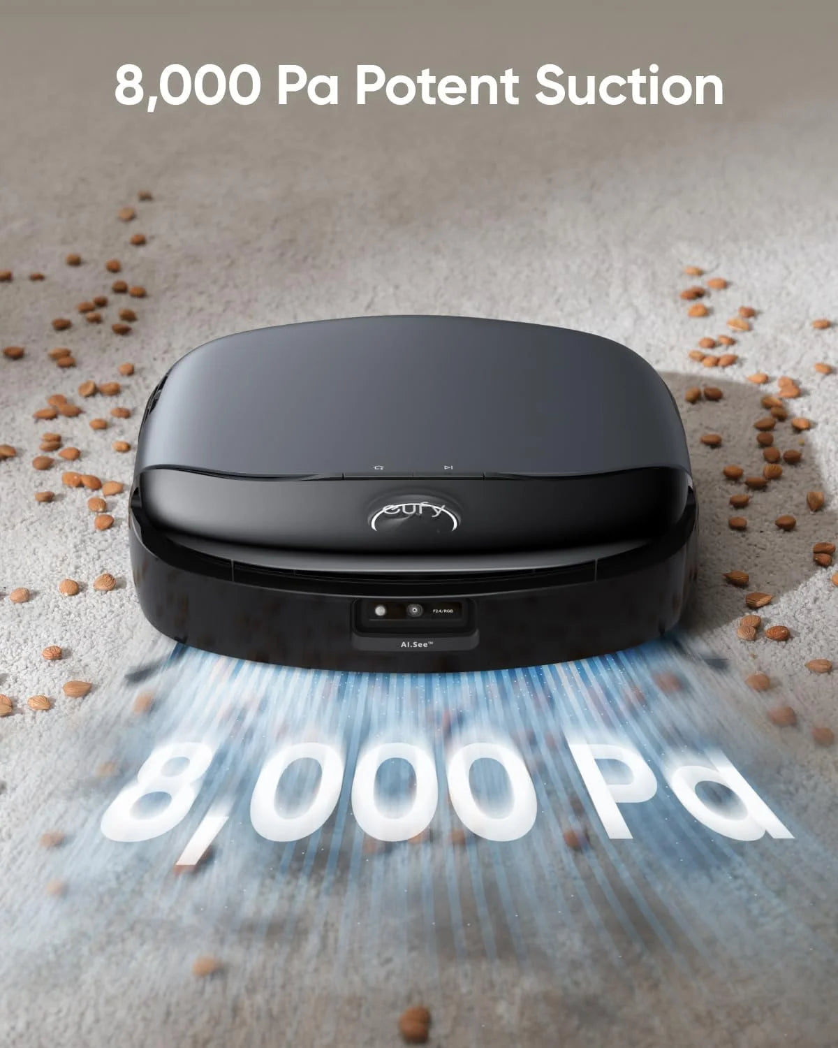 eufy S1 Robot Vacuum and Mop, All-in-One Station, Always Clean Mop, 8,000 Pa Suction, Hot Water Mop Washing, Self-Drying