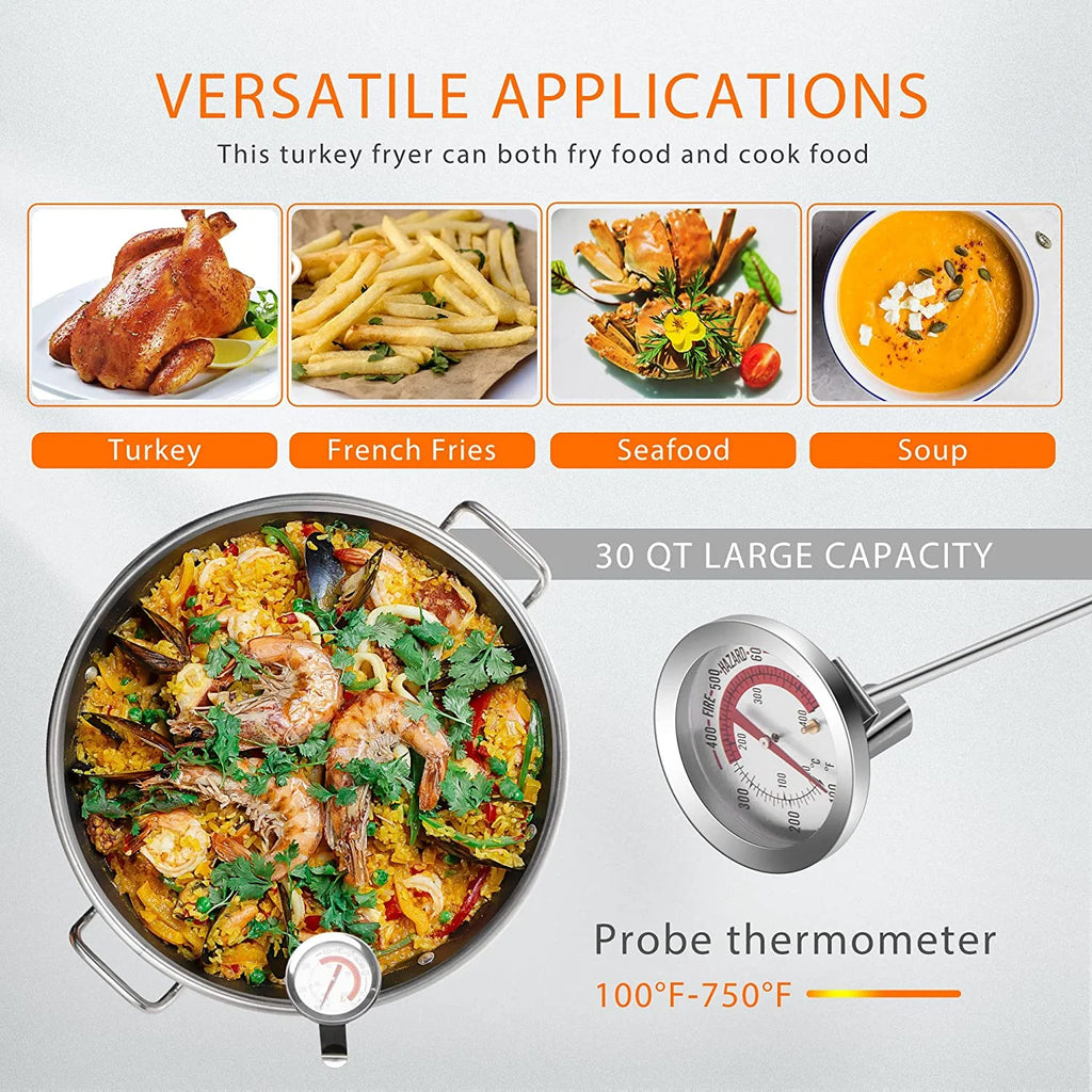 VIVOHOME 30 qt 54,000 BTU Aluminum Turkey Fryer