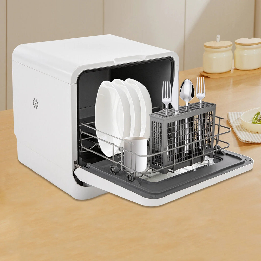 Portable Compact Countertop Mini Dishwasher with Water Tank Leak-Proof Air Dry