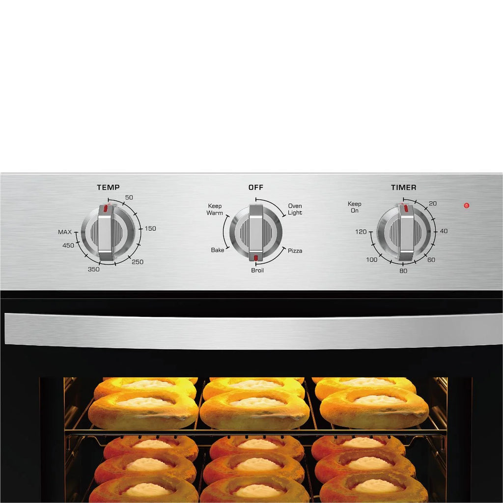 Empava 24 inch Electric Single Wall Oven, Stainless Steel Built-in Wall Oven, Mechanical Knobs Control, 24WOE40L