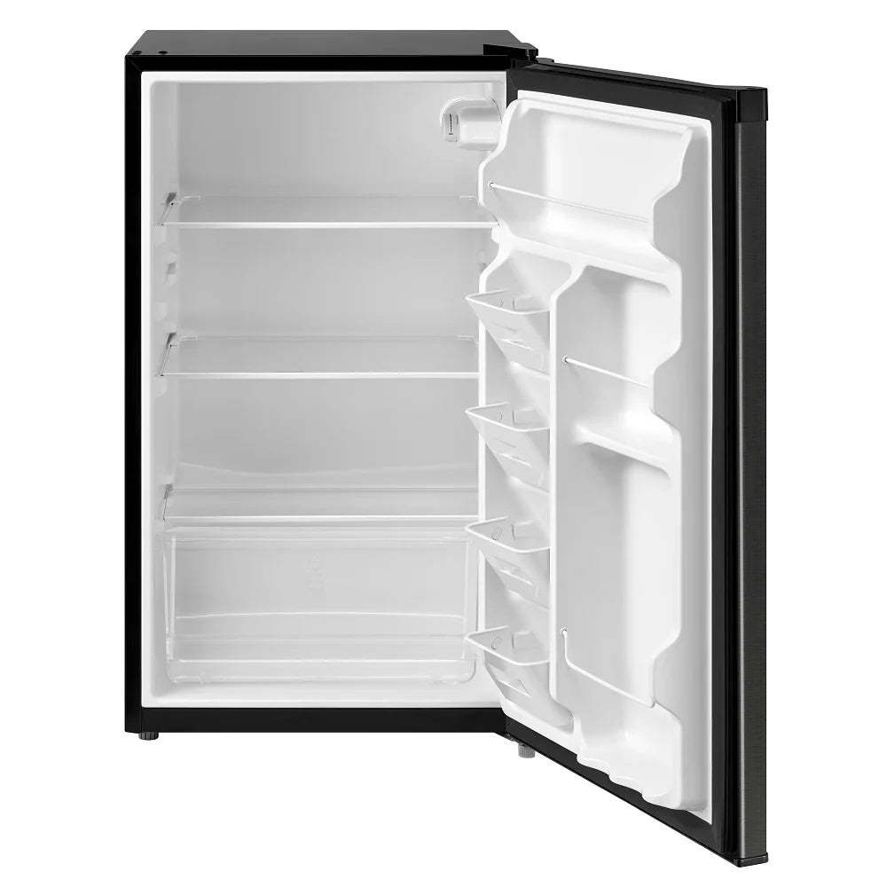 Mainstays 4. 4 Cu. ft. Single Door Mini Refrigerator, Stainless Steel Look