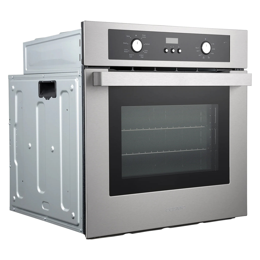 Cosmo 5 Piece Kitchen Appliance Package With 36" Electric Cooktop 24" Single Electric Wall Oven 17.3" Countertop Microwave French Door Refrigerator & 24" Built-in Fully Integrated Dishwasher