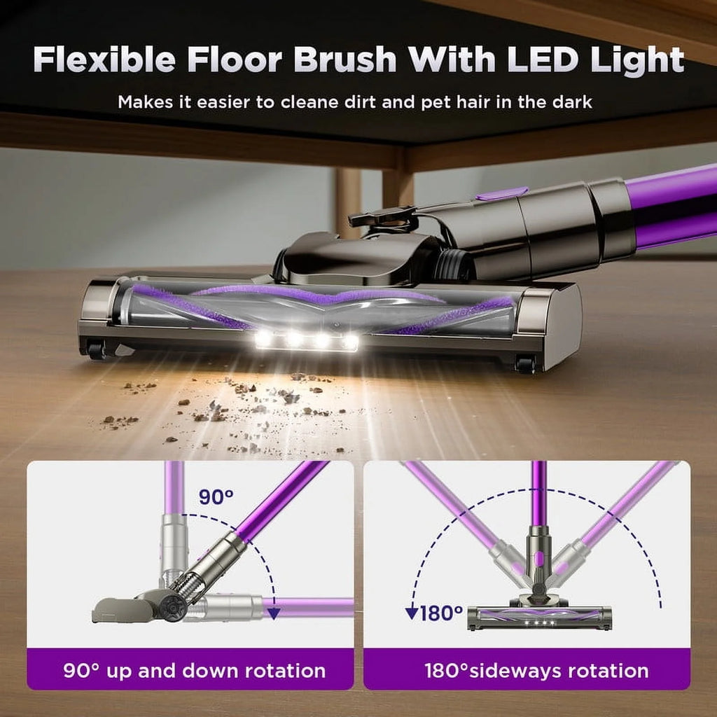 KANFUAQ Cordless Stick Vacuum Cleaner 38KPA 50Mins 2200mAh Lightweight for Home Pet Hair Carpet Hard Floor