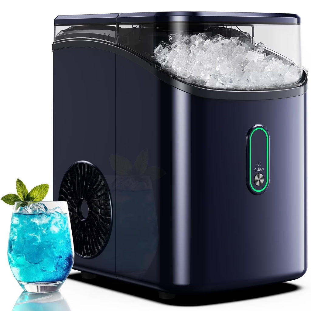 Philergo Nugget Ice Maker Countertop, Pebble Ice Maker with Soft Chewable Ice, 35 lbs/24 Hrs for Home, Kitchen, RV, Camping, Silver