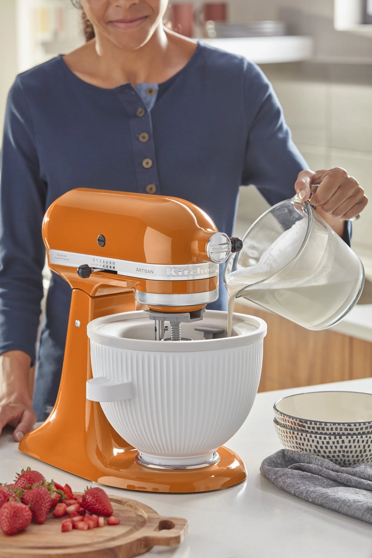 KitchenAid 2-Qt White Ice Cream Maker Attachment, KSMICM