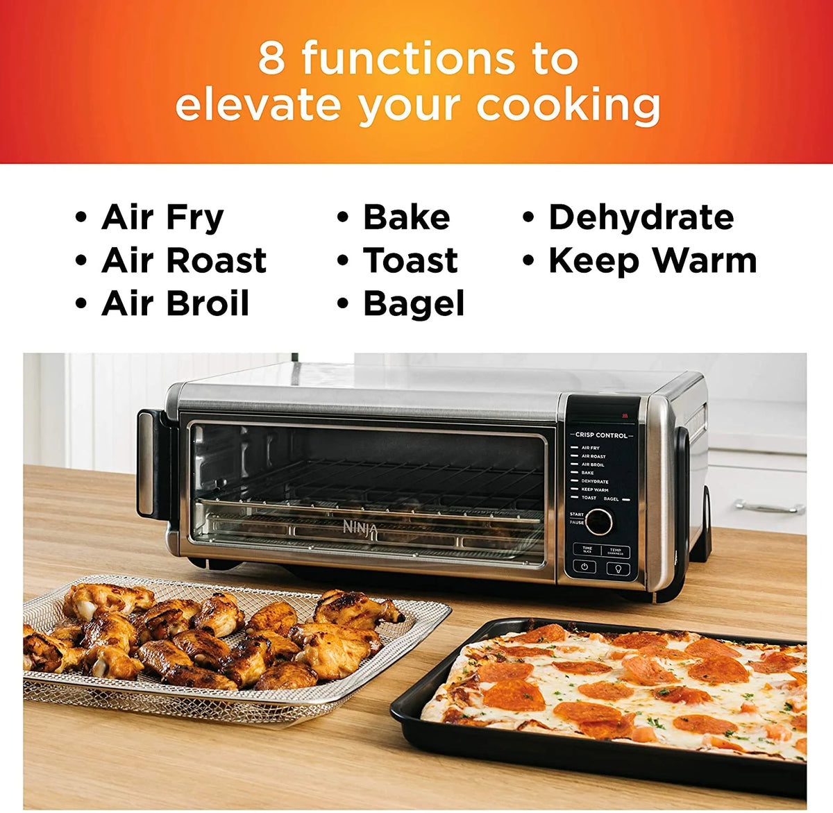 Restored Ninja SP101SI Foodi 8-in-1 Digital Air Fry, Large Toaster Oven Steel (Refurbished)