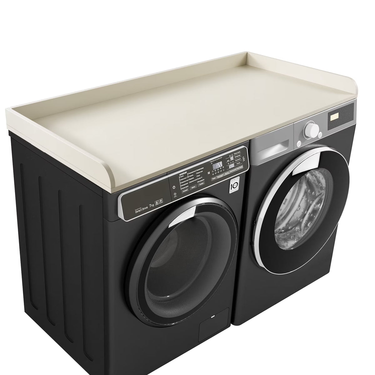 Kaboon Washer Dryer Countertop with Edge Rails, 27.5" x 54", Light Walnut