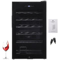 Garvee 24 Bottle Freestanding Wine Cooler Refrigerator with Glass Door for Bar, Party, Winery, Black