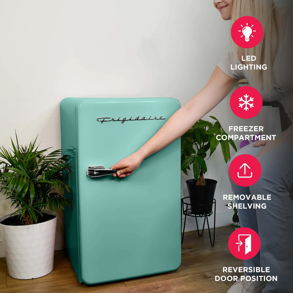 Frigidaire 3.2 Cu. ft. Single Door Retro Compact Refrigerator EFR372, Blue