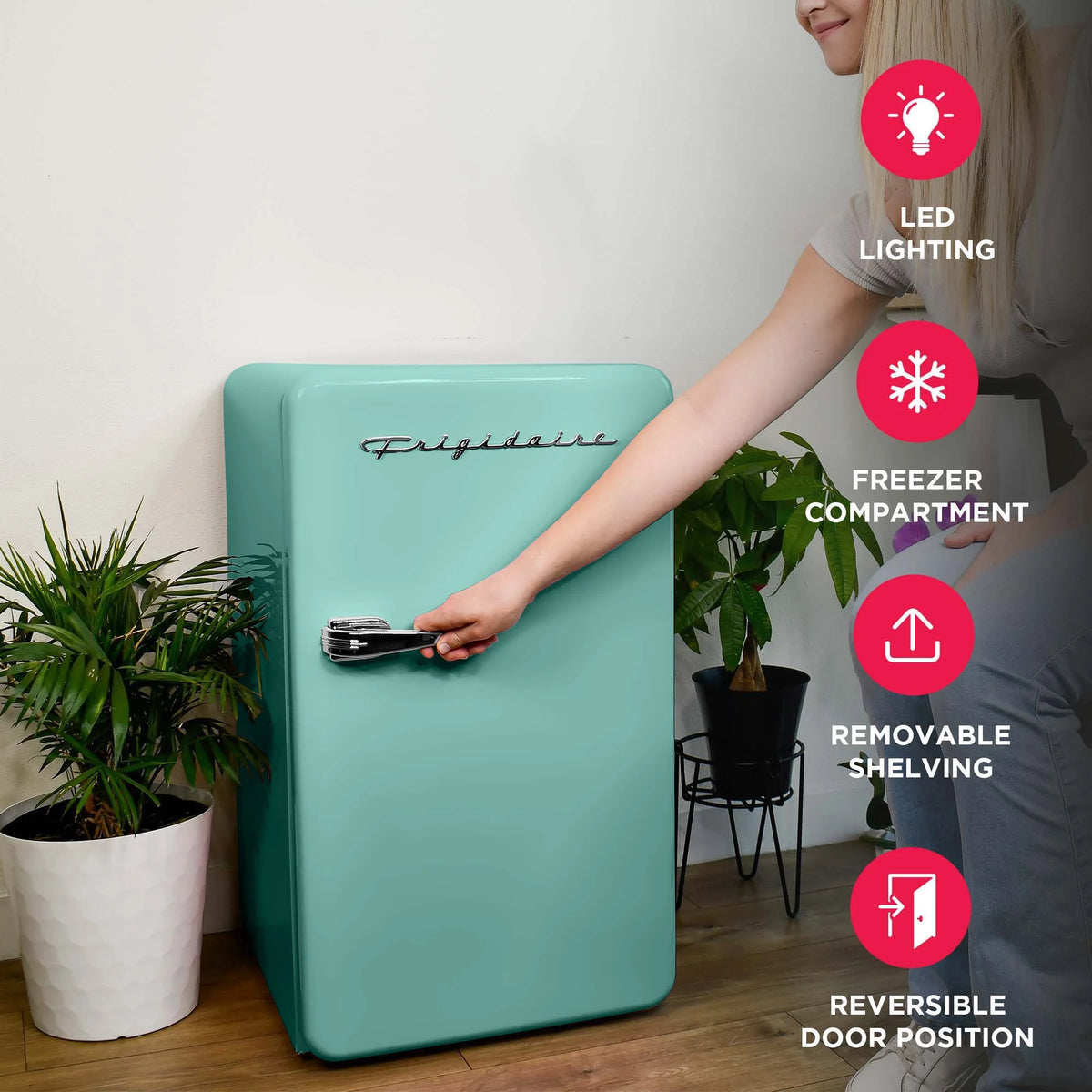 Frigidaire 3.2 Cu. ft. Single Door Retro Compact Refrigerator EFR372, Blue