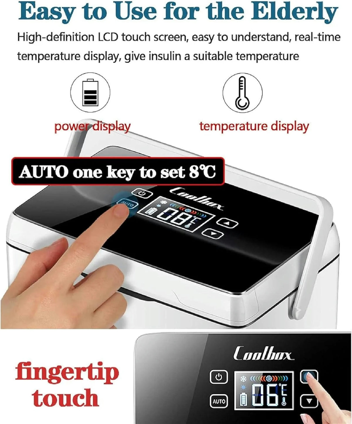 GXCZ Insulin Cooling Box Refrigerator Insulin Cooler Travel Box, Insulin Cooler, Refrigerator, USB Charging Thermostatic Refrigerator With Bag And Handle