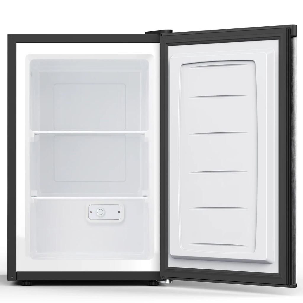 Auseo 3 Cu.ft Single Door Freezer, Compact Mini Freezer with Reversible Door for Kitchen, Apartment, Basement, Dorm, Black