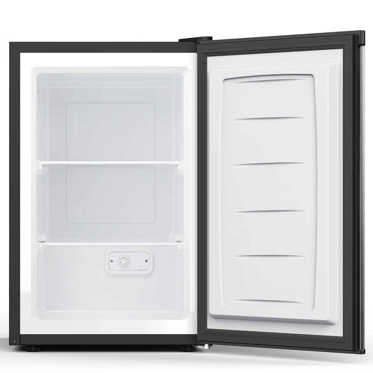 Auseo 3 Cu.ft Single Door Freezer, Compact Mini Freezer with Reversible Door for Kitchen, Apartment, Basement, Dorm, Black