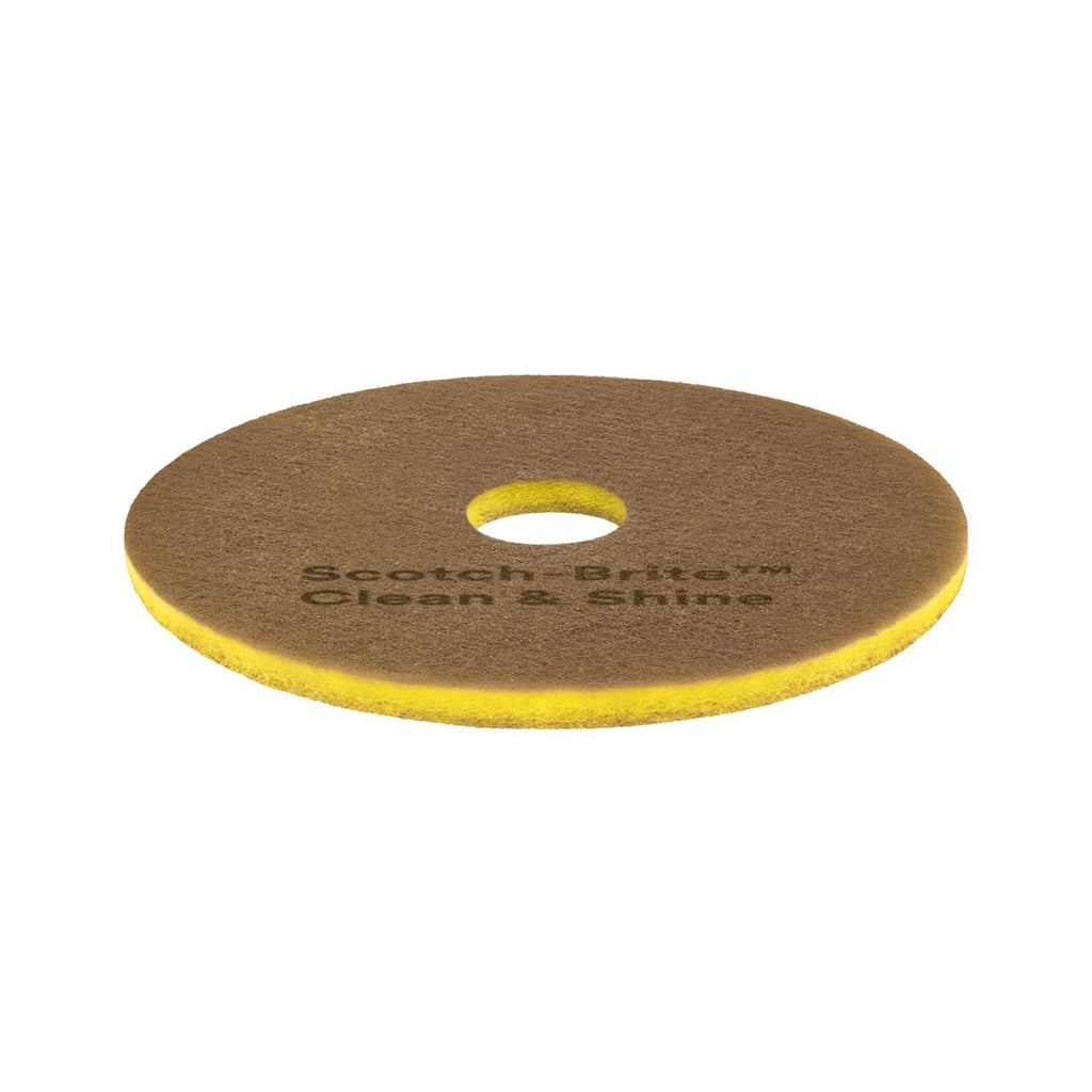 Scotch-Brite? Clean & Shine Floor Pads, 13", Yellow/Gold, Case Of 5