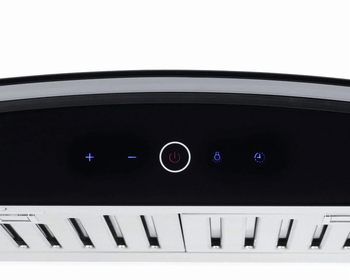Hauslane|Chef Series WM-639 30-inch Wall Mounted Range Hood | Contemporary Design Professional Suction | Dishwasher Safe Baffle Filters, 3 Speed Settings, Touch Control Panel