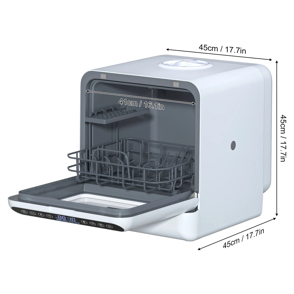Leadrop Portable Countertop Dishwasher, 2-Tier Rack Mini Dishwasher with 5L Water Tank Multifunctional Dish washer with 5 Place Settings, 3-Spray Arm and Air-Dry Function