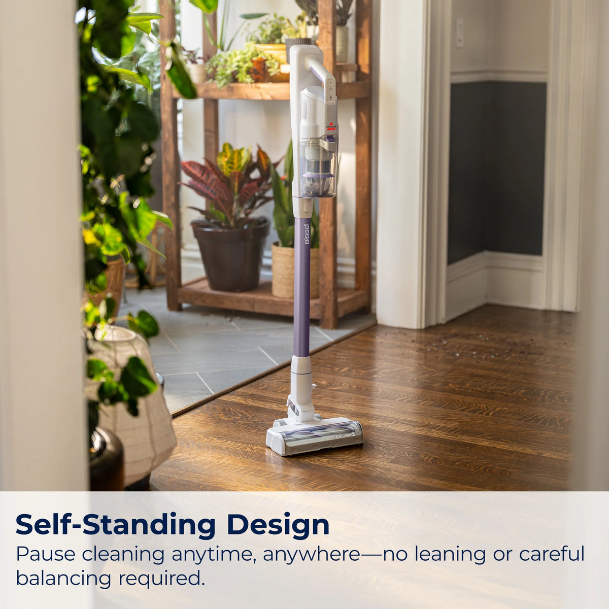 BISSELL PowerClean 200W Self-Standing Cordless Stick Vacuum, Carpet, Area Rugs, Hard Floor, Uphosltery, Tangle Free Brush Roll, Removeable Battery, Up to 40 minute run time, 4172
