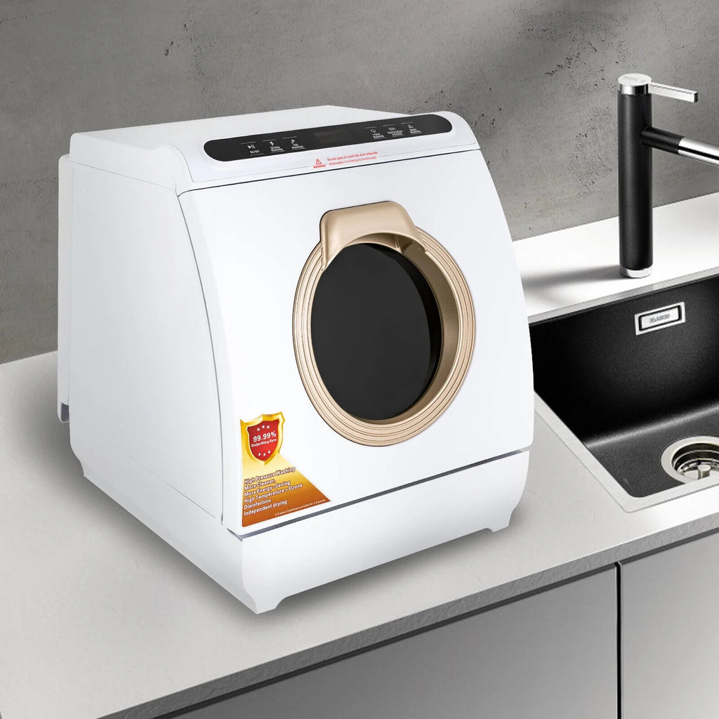 Portable Countertop Dishwasher Air Drying 5 Programs W/ 7L Water Tank 110V