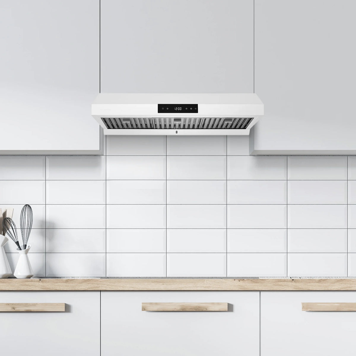 Hauslane | Chef Series 36" PS18 Under Cabinet Range Hood, Stainless Steel | Pro Performance | Contemporary Design, Touch Screen, Dishwasher Safe Baffle Filters, LED Lamps, 3-Way Venting