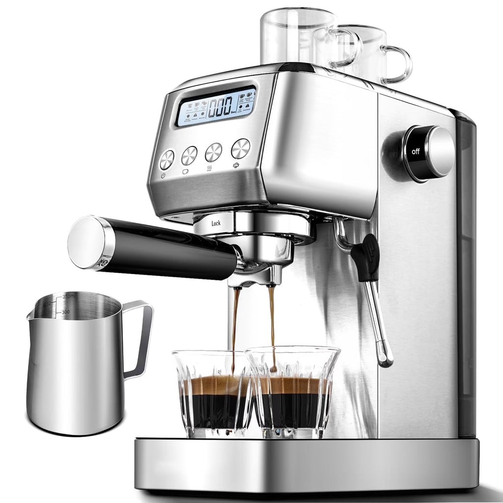 Sunmaki 20 Bar Espresso Machine, Compact Cappuccino Machines for Home Gifts, Stainless Steel