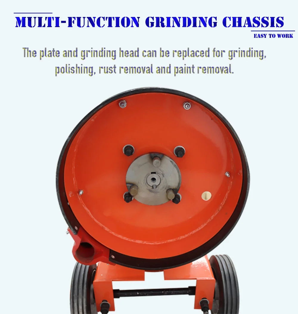 220V Concrete Ground Grinder Hand-push Dust-free Floor Grinding Polishing Machine Work Depth 0-3MM