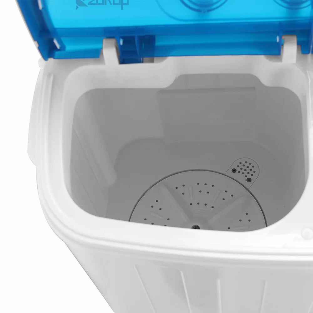 Compact Twin Tub with Built-in Drain Pump XPB46-RS4 15Lbs Semi-automatic Twin Tube Washing Machine US Standard White & Blue