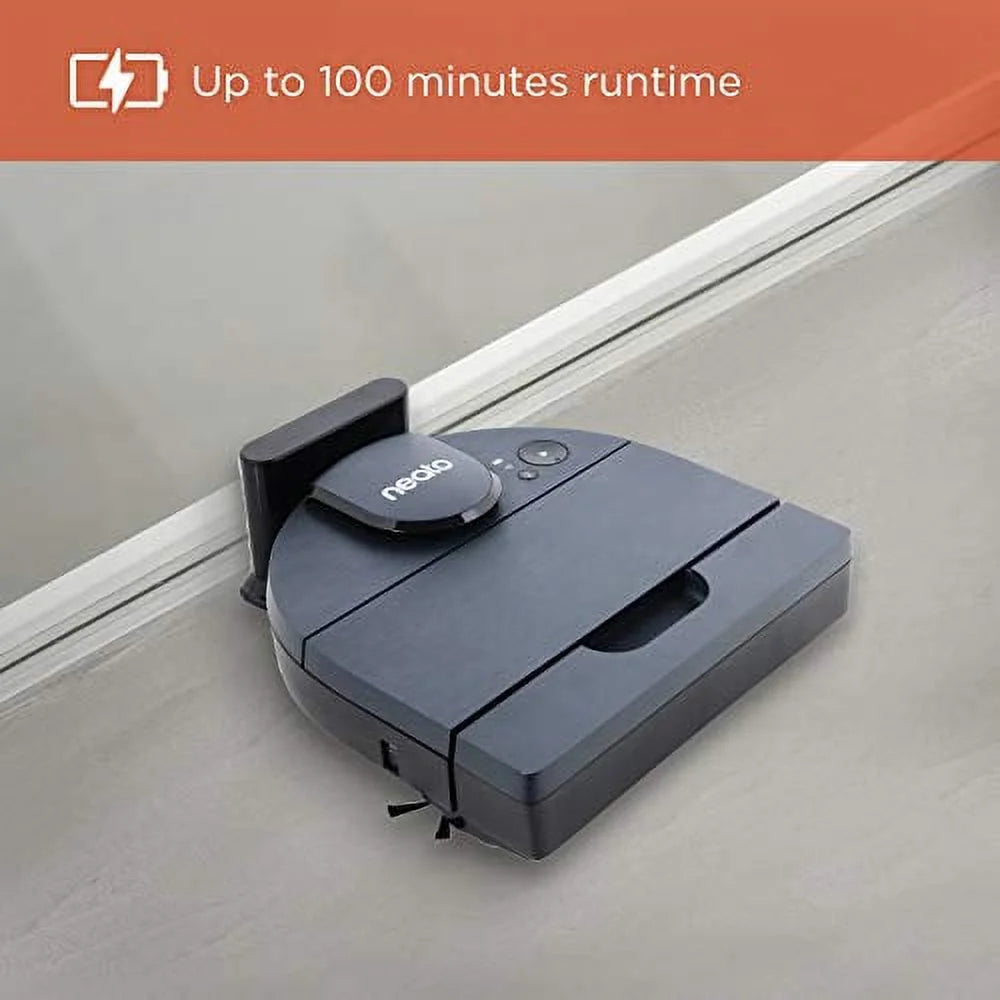 Neato D8 Intelligent Robot Vacuum Cleaner LaserSmart Nav, Smart Mapping, No-Go Zones, WiFi Connected, 100-min runtime, Powerful Suction, Turbo Clean, Edges, Corners & Pet Hair, XXL Dustbin, Alexa