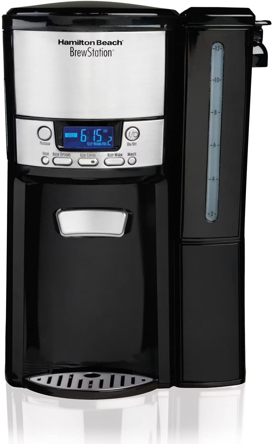 Hamilton Beach 12-Cup Coffee Maker, Programmable BrewStation Dispensing Coffee Machine, Black - Removable Reservoir (47900)