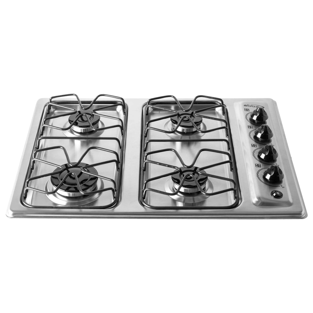 ABBA Appliances 24�� Gas Cooktop in Stainless Steel with 1 Ultra Fast and 3 Fast Burners