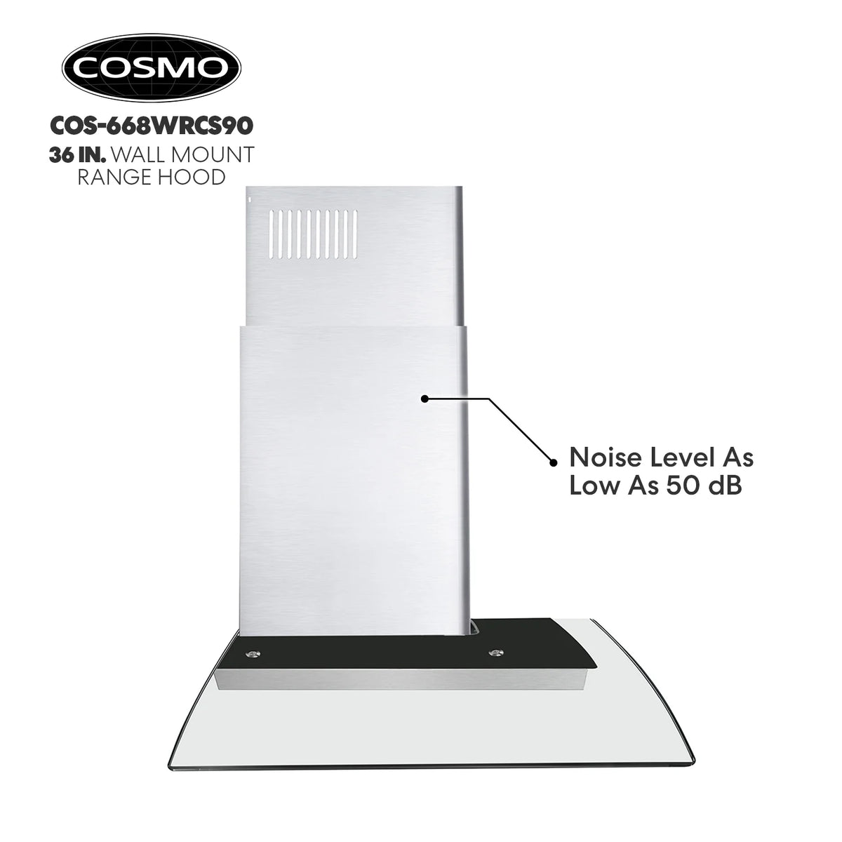 30 in. Vista Collection Ductless Wall Mount Range Hood, Button Controls, LED Lights, Stainless Steel