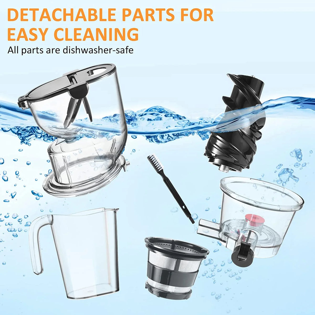 SIFENE 200W Cold Press Juicer Machine for Fruits and Vegetables, Masticating Juice Maker with 83mm Wide Chute, High Yield, Easy Clean, Gray