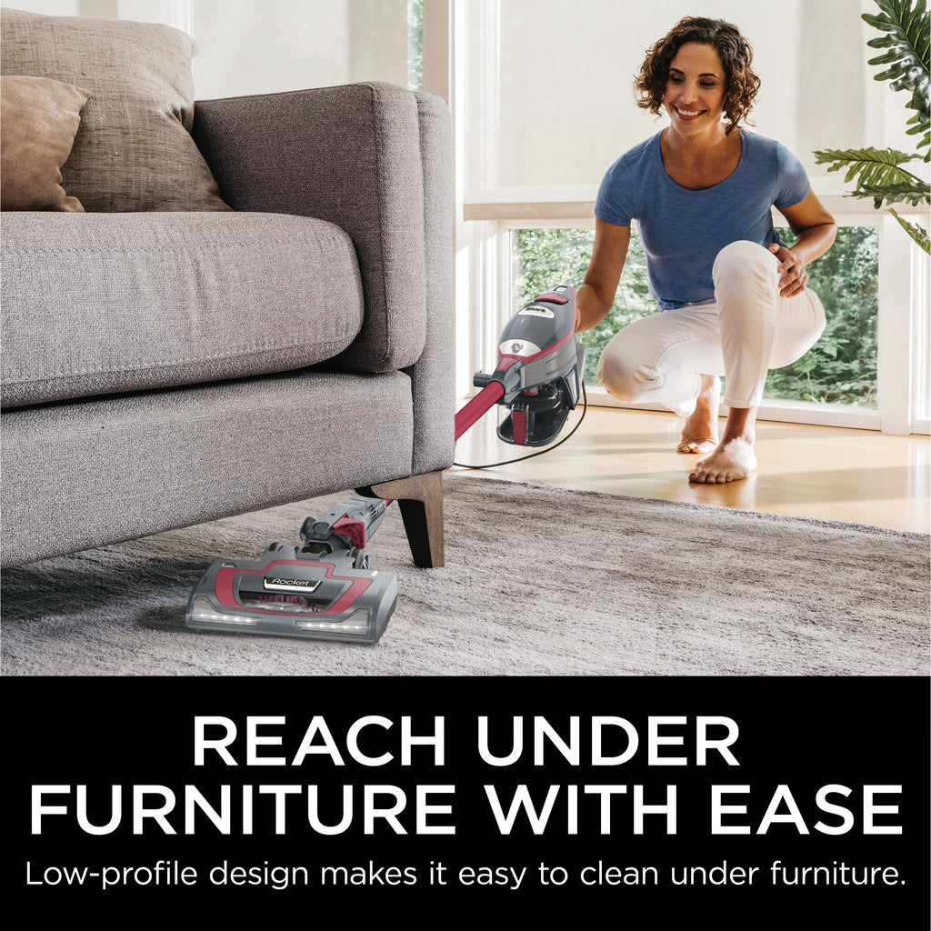Shark Rocket Pro Corded Stick Vacuum, Removable Hand Vacuum, Hardwood Floors and Carpet, Advanced Swivel Steering, Pet-Friendly, XL Capacity, Ultra-Lightweight, HV370 Comet Red