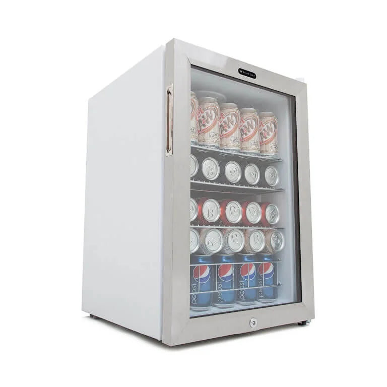 Whynter 24'' Beverage Refrigerator Cooler, 140 Cans Beverage Fridge, Built in or Freestanding Beverage Center with Stainless Steel Door