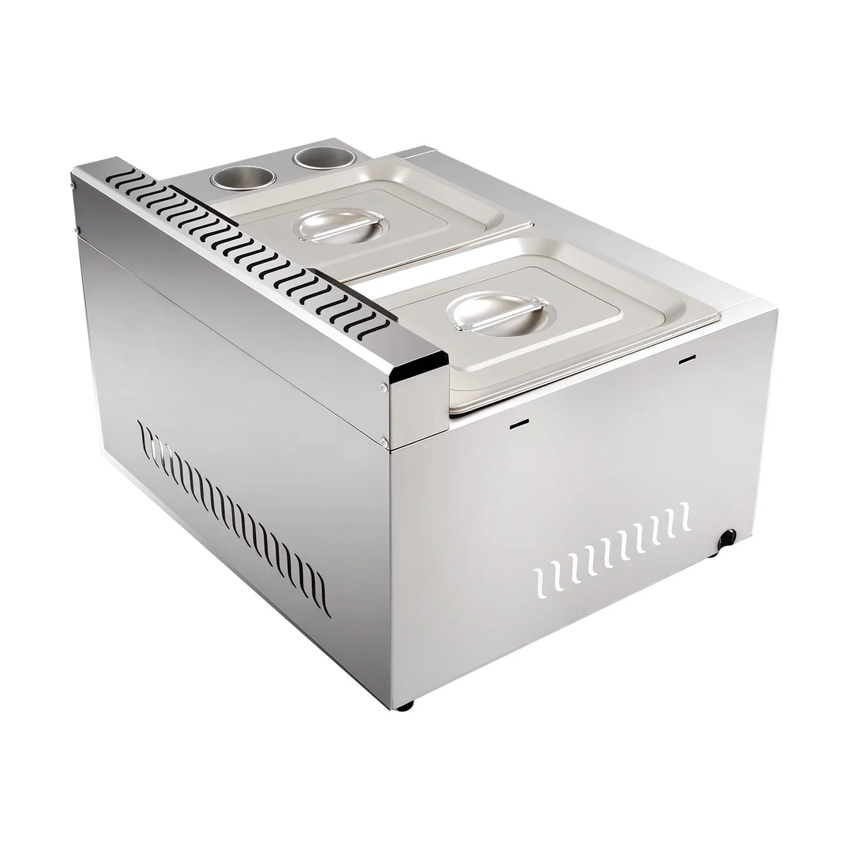 12L 3.17Gal Dual Tank Gas Fryer 430SS Commercial Deep Fryer