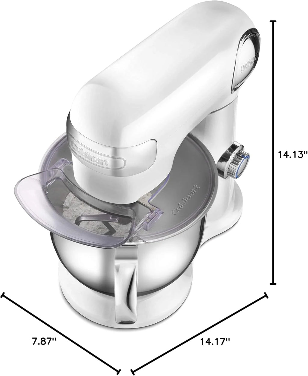 Restored Cuisinart Tilt Head Stand Mixer 12 Speed 5.5 Quart Stainless Steel Bowl Chef��s Whisk Mixing Paddle Dough Hook �C SM-50FR White (Refurbished)