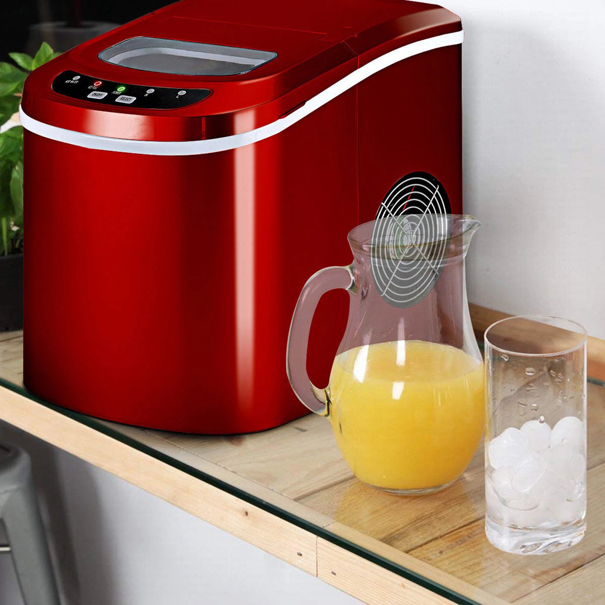 Costway Silver Portable Compact Electric Ice Maker Machine Mini Cube 26lb/Day