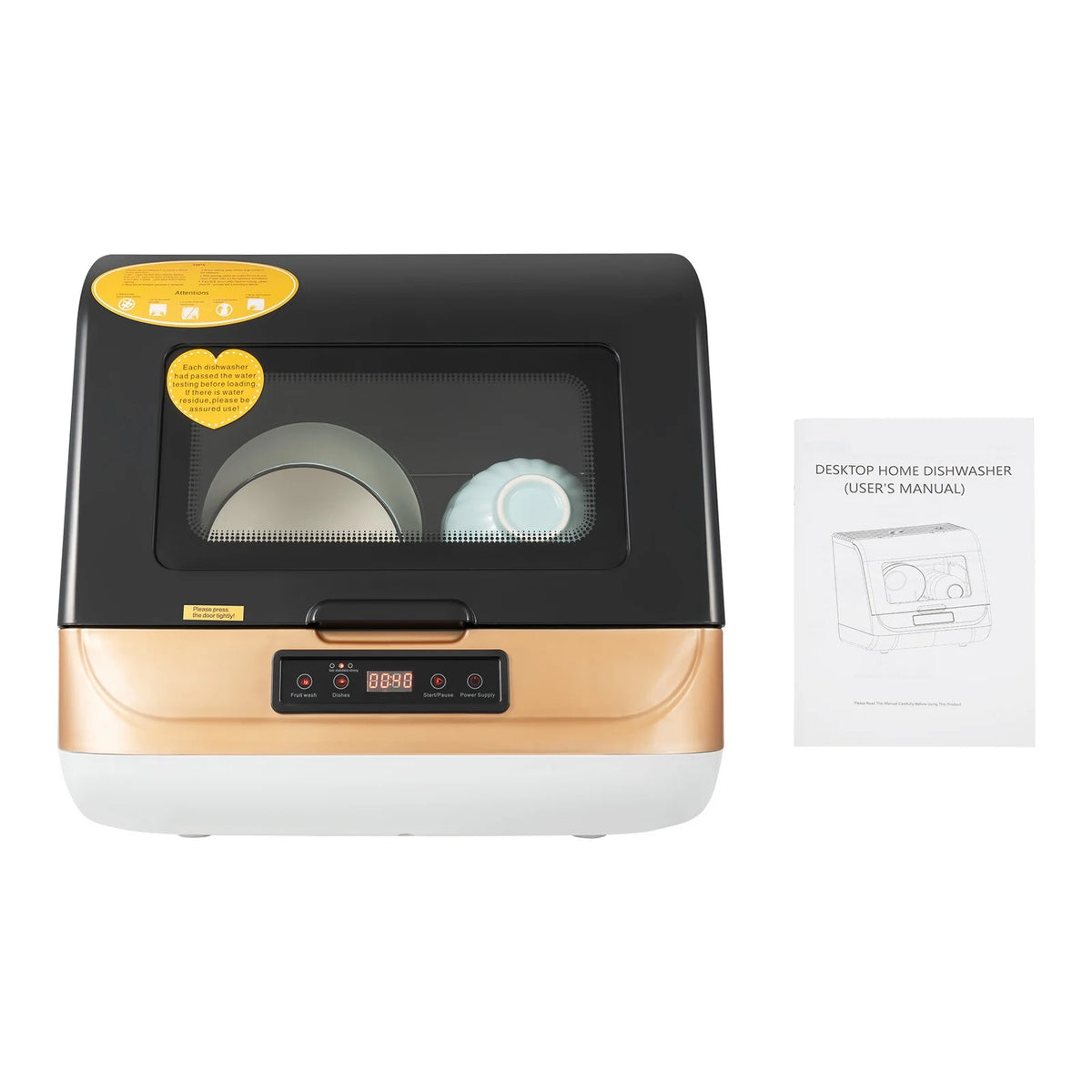 800W Compact Countertop Dishwasher Portable Mini Dish Washer 4 Washing Programs 110V 17.72*15.75*17.6in for Home Use, Business