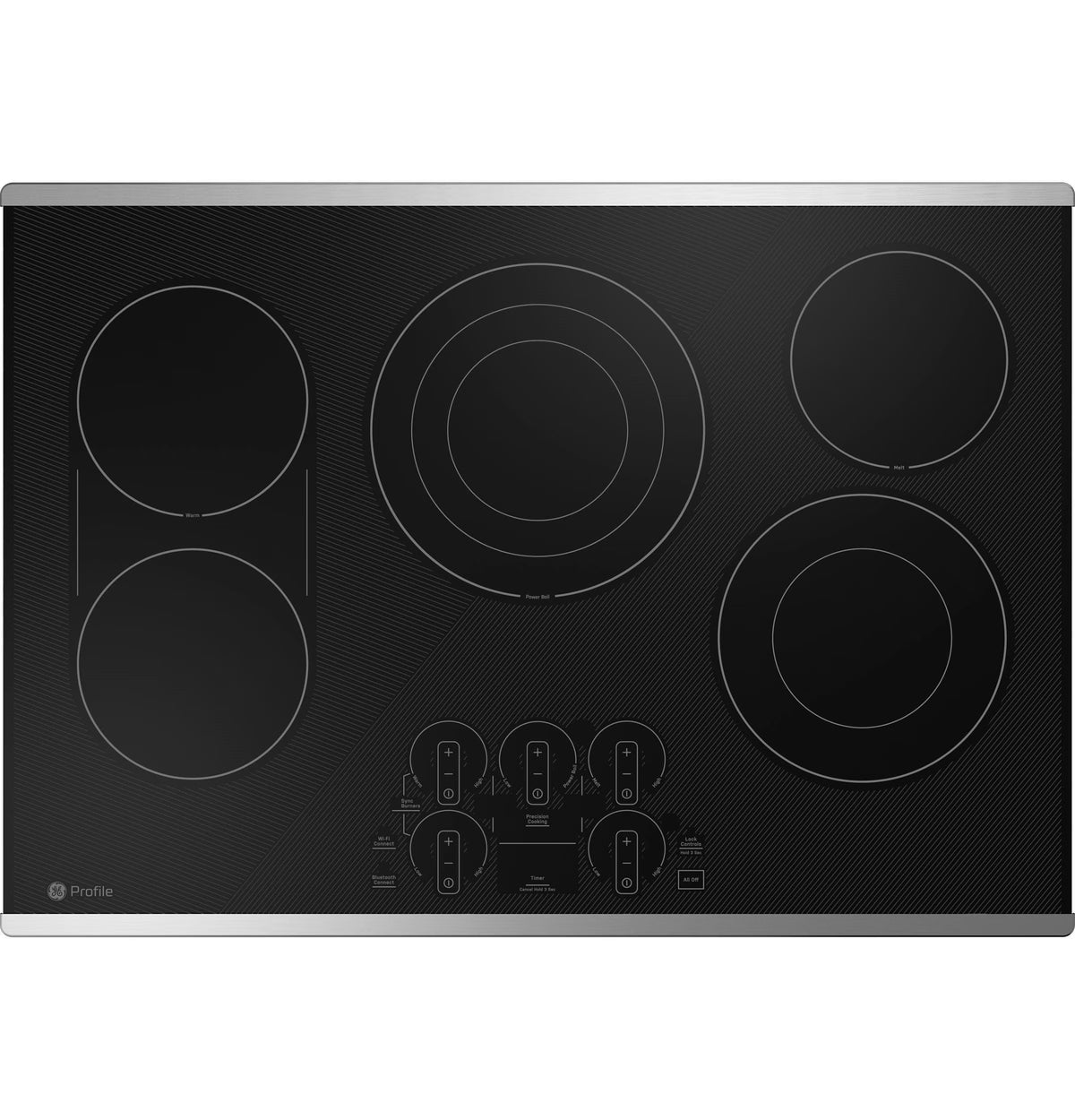Ge Profile Pep9030st 30" Wide 5 Burner Electric Cooktop - Stainless Steel