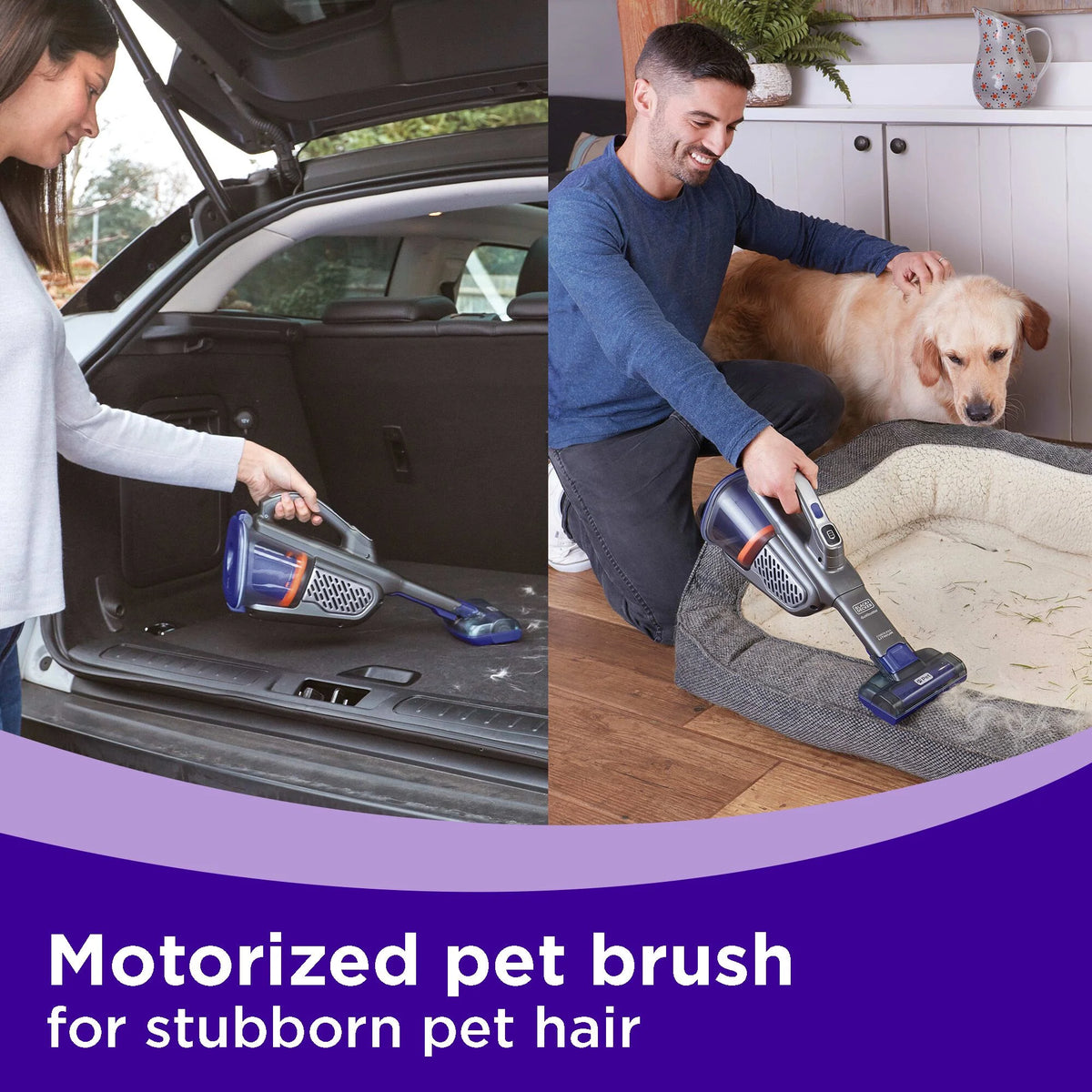 BLACK+DECKER dustbuster furbuster AdvanceClean+ Cordless Pet Handheld Vacuum, HHVK515JP07