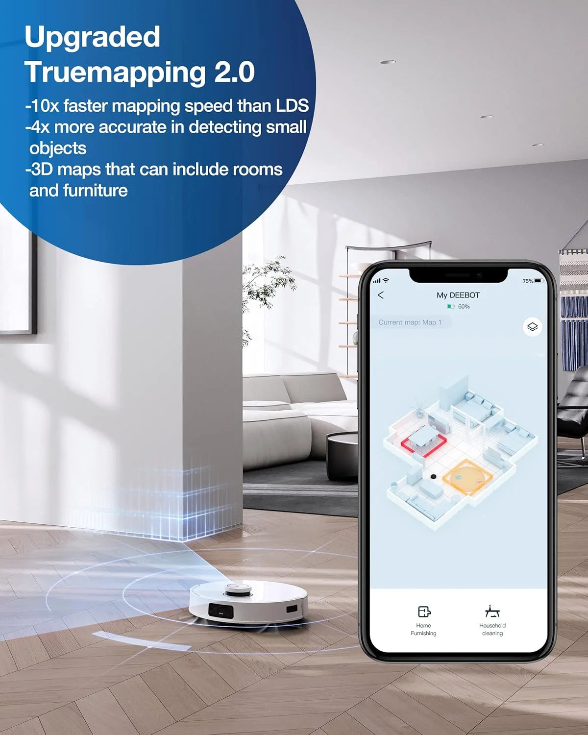 ECOVACS DEEBOT T10 PLUS Neo Robot Vacuum and Mop, Auto-Empty, AIVI 3.0, OZMO Pro 3.0 Oscillating Mopping, 3D Map, Air Freshener