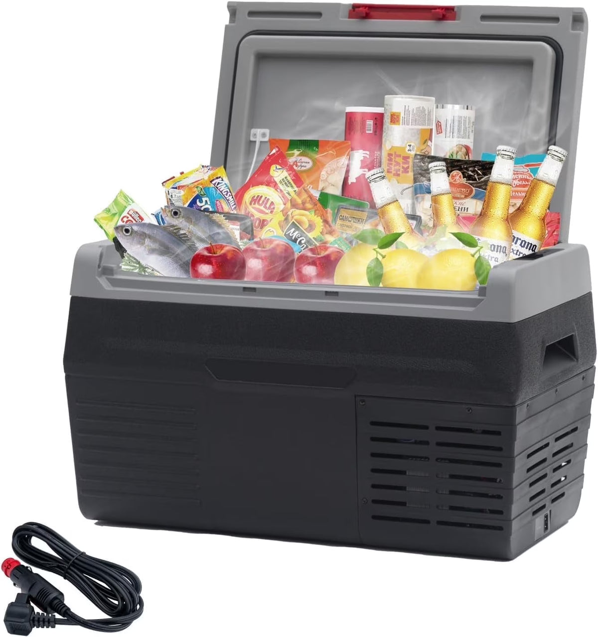 12V Car Refrigerator 20L Electric Cooler 12/24V DC Convertible Freezer -4�H-68�H Portable, Car Camping Truck RV Travel Fishing