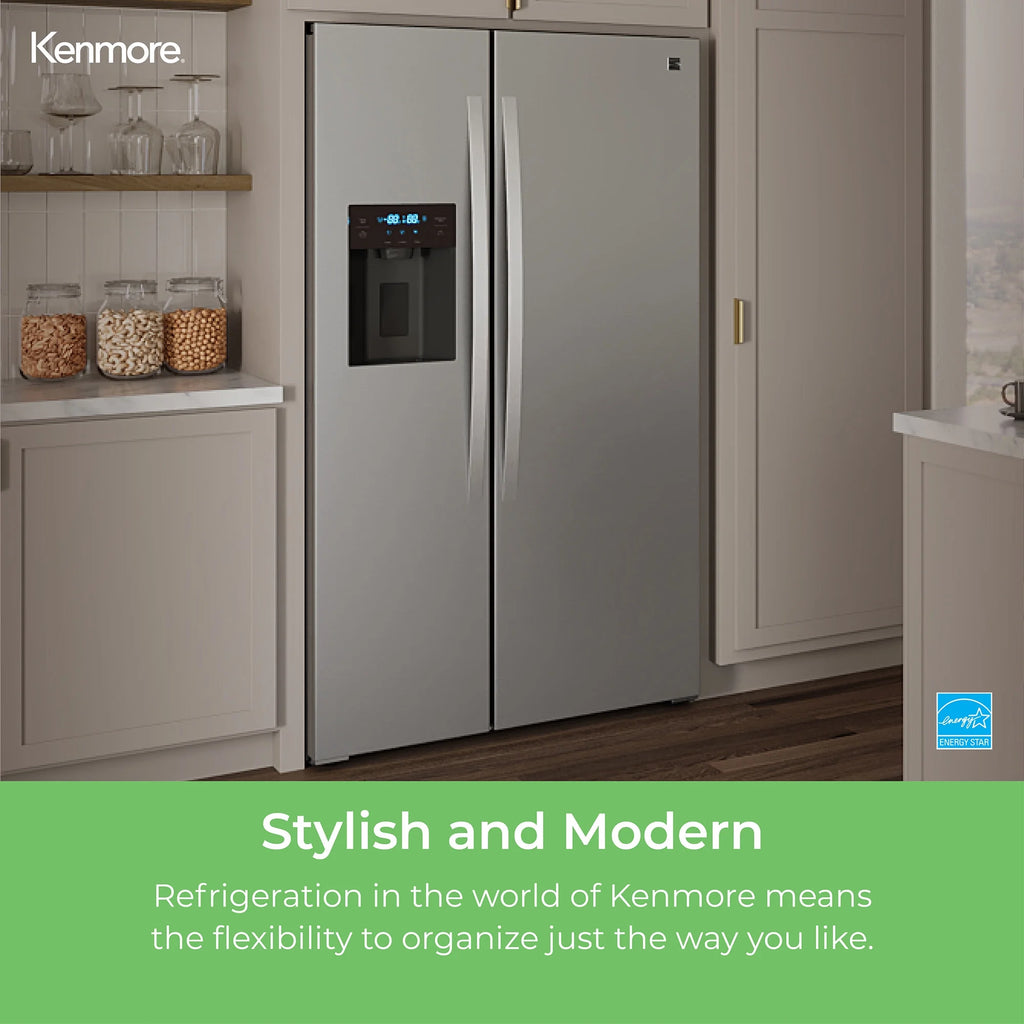 Kenmore 20 Cu. ft. 36-inch Depth Side-by-Side ENERGY STAR? Refrigerator/Freezer, Stainless Steel