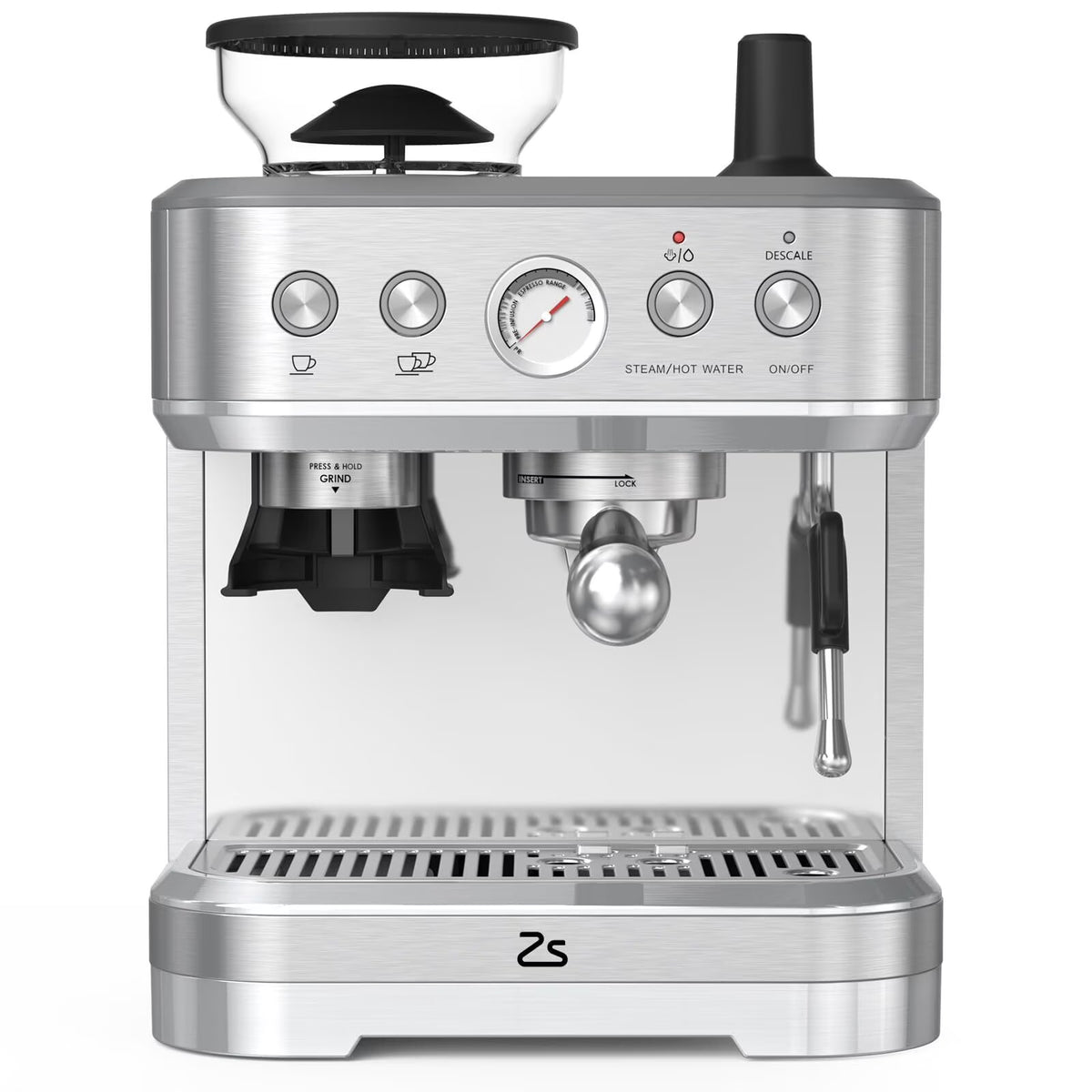 Espresso Machine with Built-in Grinder,Italian ULKA 15 Bar Espresso Machine - 85oz Water Tank, Dual PID Control, Milk Frother & Auto-Cleaning for Perfect Lattes and Cappuccinos